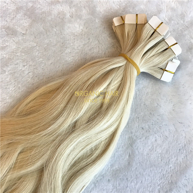 Body wave blonde color human tape in hair extensions X 222